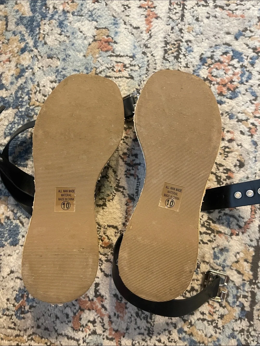 Soda Black Double-Strap Espadrille Wedge Sandals